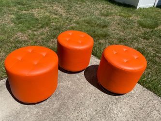 Orange footstool set