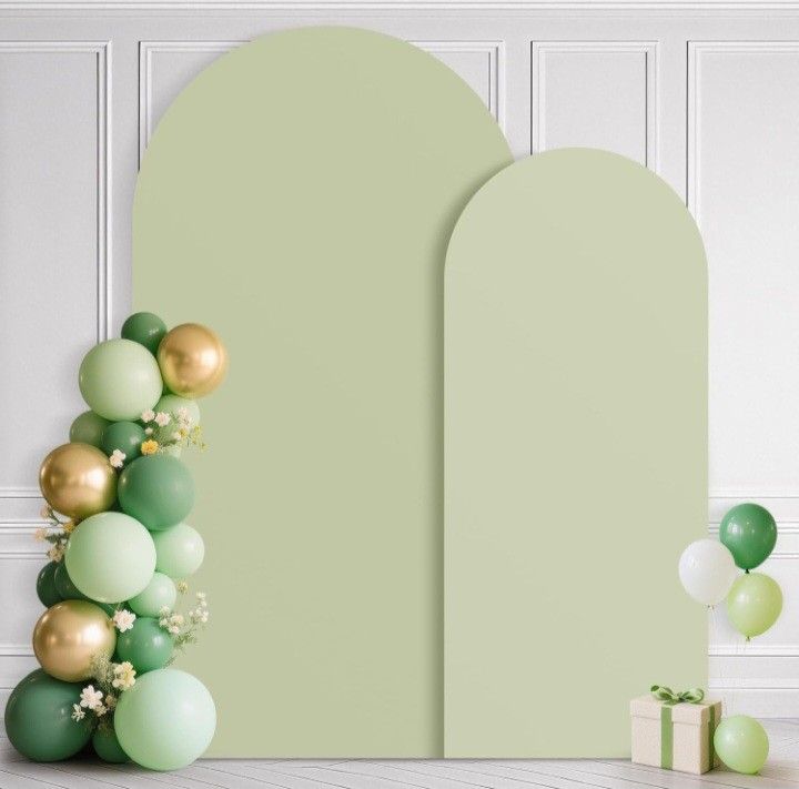 Wedding Arch Backdrop Cover 6FT 7.2FT Arch Covers 2Set Fitted Stretchy Spandex Round Top Stand Backdrop Cover for Wedding Banquet Ceremony Birt