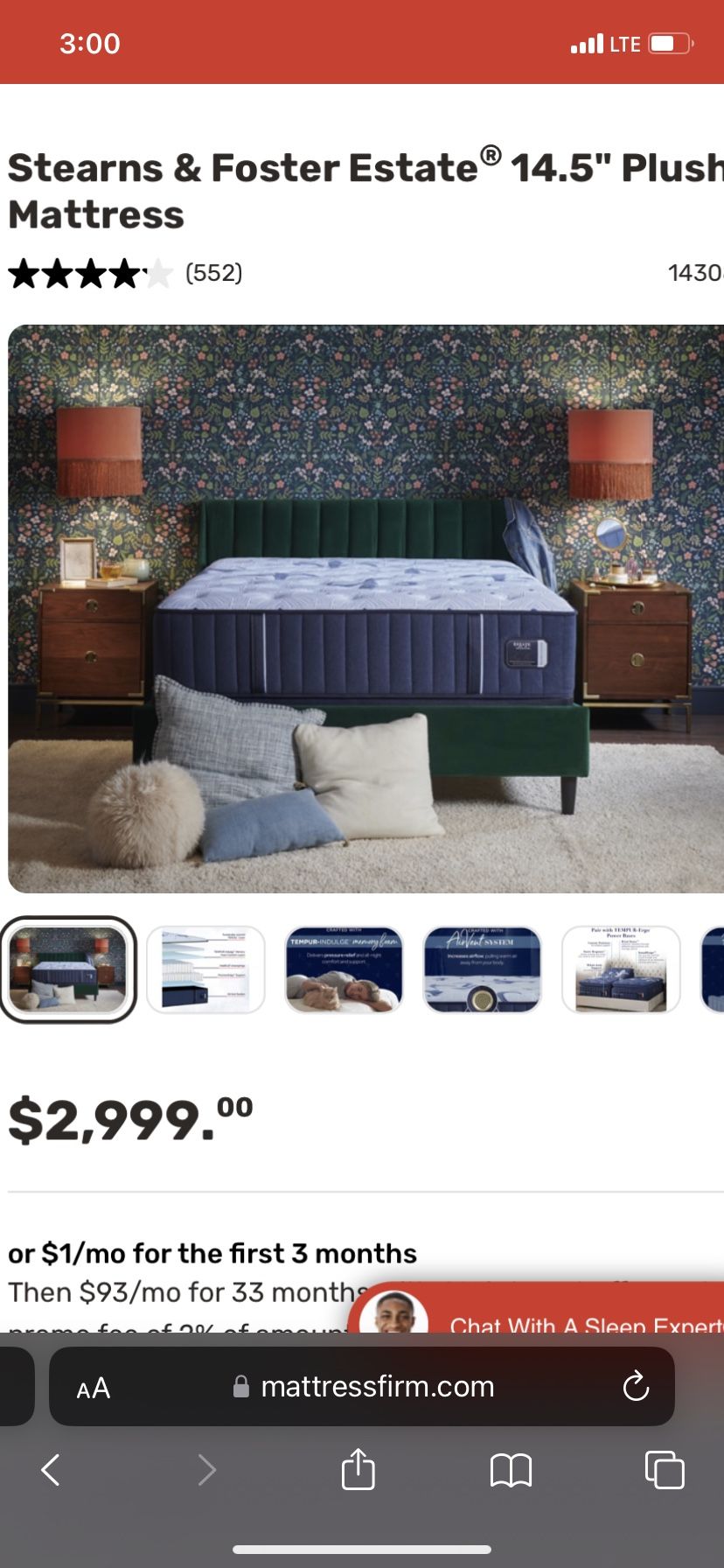 Mattrress Stearns And Foster Estate Soft King Brand New