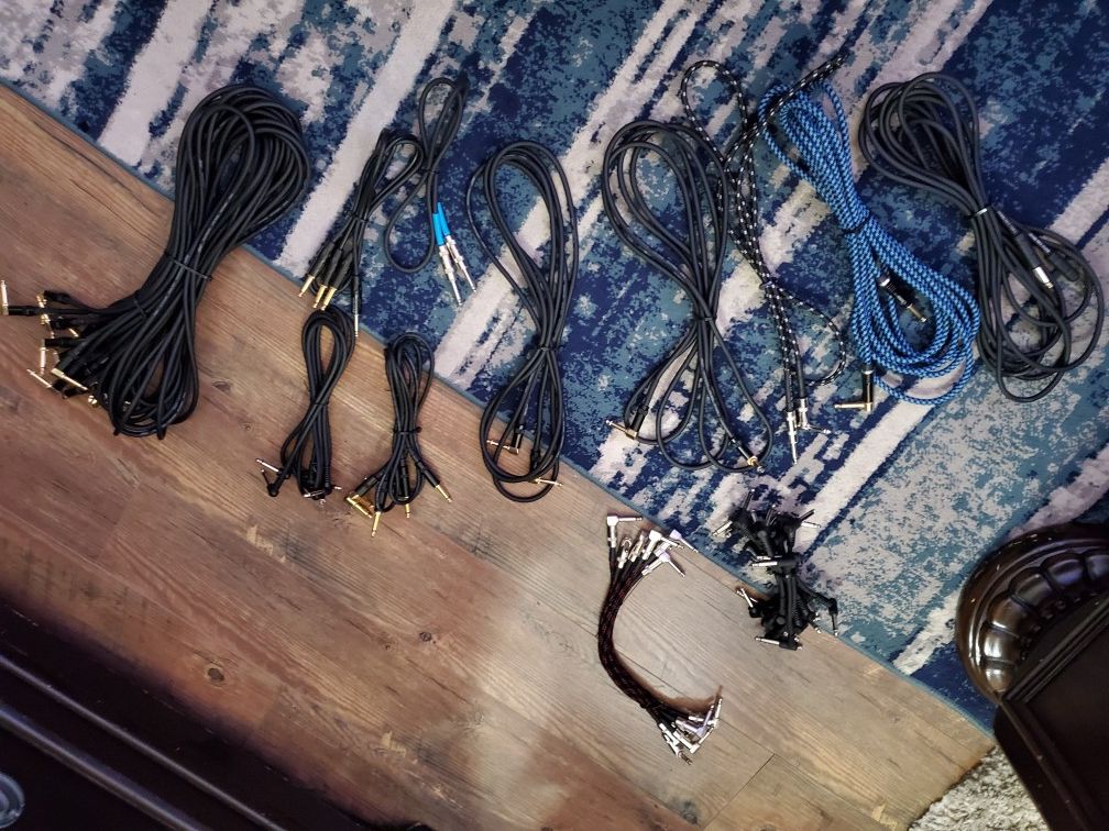 (24) Guitar Cables & (18) Patch Cables