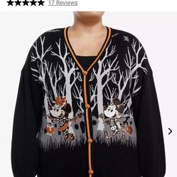 HER UNIVERSE DISNEY HALLOWEEN TRICK-OR-TREAT CARDIGAN MICKEY & FRIENDS NWT 3XL