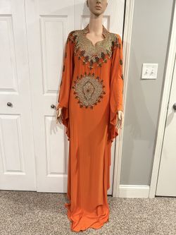 Beaded Abaya/Jalabiya Maxi Dress For Woman 