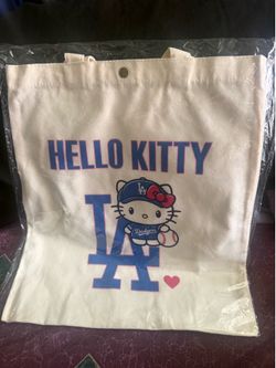 Dodgers Hello Kitty canvas tote