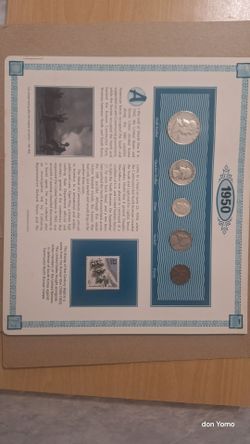 US Coins of 1950 (Postal Commemorative Society) Silver Half/Quarter/Stamp++ Lot
