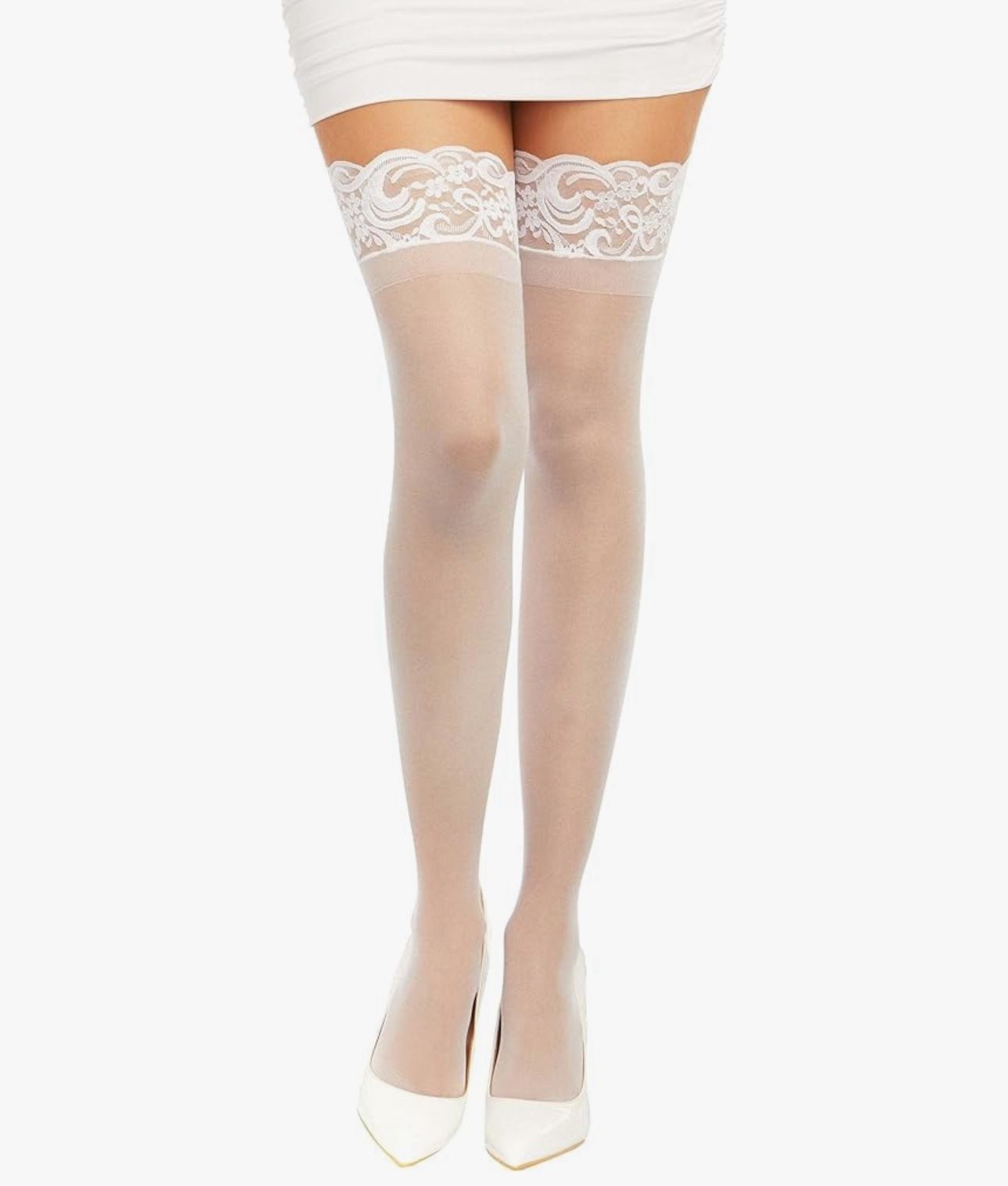 sheer thigh high socks (size: one size)