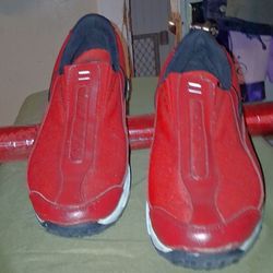Red leather Cross Trekkers used