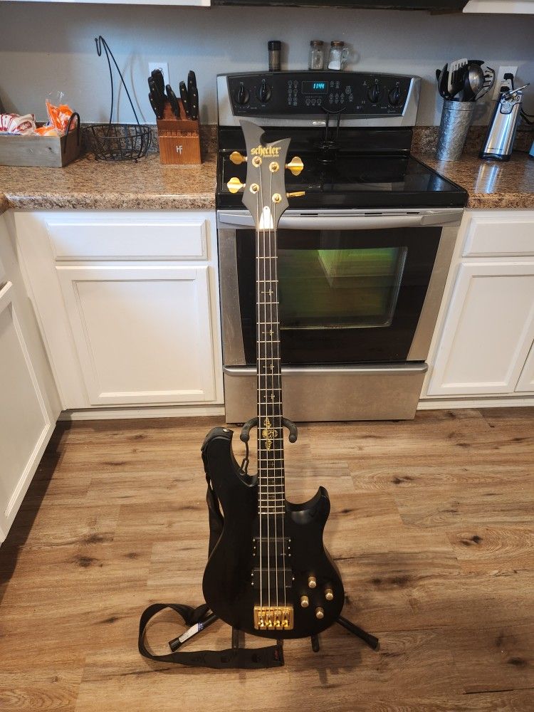 Schecter Johnny Christ Signature Bass Guitar - Satin Black