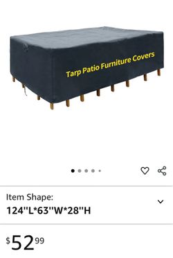 Patio Furniture Cover, Outdoor Table and Chairs Cover, 124" Outdoor Dining Set Cover BRAND NEW