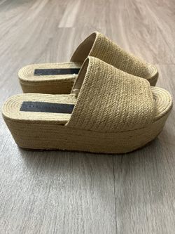 Zara Raffia Platform Sandals