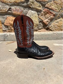 Lucchese Logan Black Caiman Sz 10D