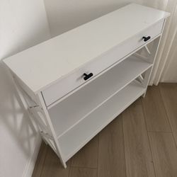 White console table with drawer