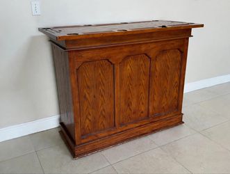 Wooden Home Bar with Casino Game Table (Roulette + Craps)