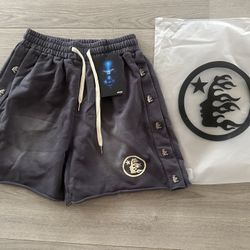Grey hellstar shorts. small, medium, large 