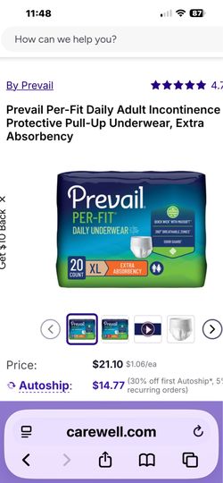 Prevail adult diapers