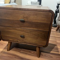 New Mid Century Nightstand.  Dark Walnut Finish.  26x15Dx27H.  Free Delivery!
