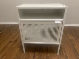 NEWER Modern White Cabinet w/ USB Charging Port – Clean & Fully Functional