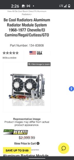 Be Cool 68-77 GM A-body Chevelle, Malibu Etc. Show & Go Radiator module