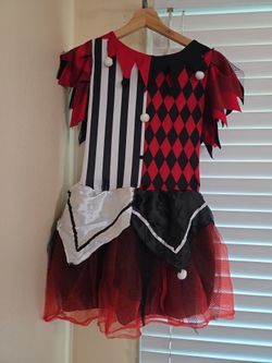 Kids Horror Harlequin Costume Girls X Large