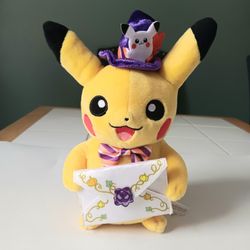 Pokemon Center Pikachu Pumpkin Celebration Poké Plush - 8 ¾ In Stuffed Animal 