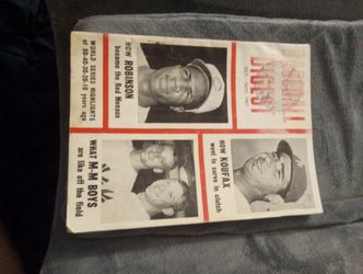Vintage 1961 baseball digest with Mantle, Maris, Koufax,F.Robinson VG+