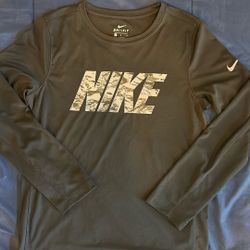 Boys Black Nike Dri-fit Long Sleeves Shirt Size L Large 