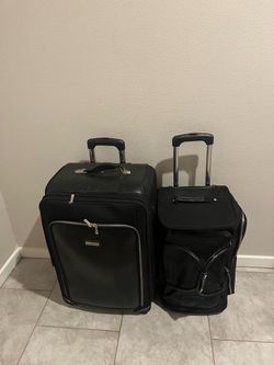 Set of 2 Park & Preston Black 2-wheel luggage with a front compartment, small & medium