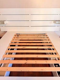IKEA King White Bed Frame with Storage Drawers