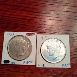 1922 And 1925 Silver Dollars $70 Each 