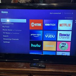 32 Inch Toshiba TV with Roku Box And Remote 