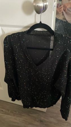 Black dressy lightly sequin sweater brand new