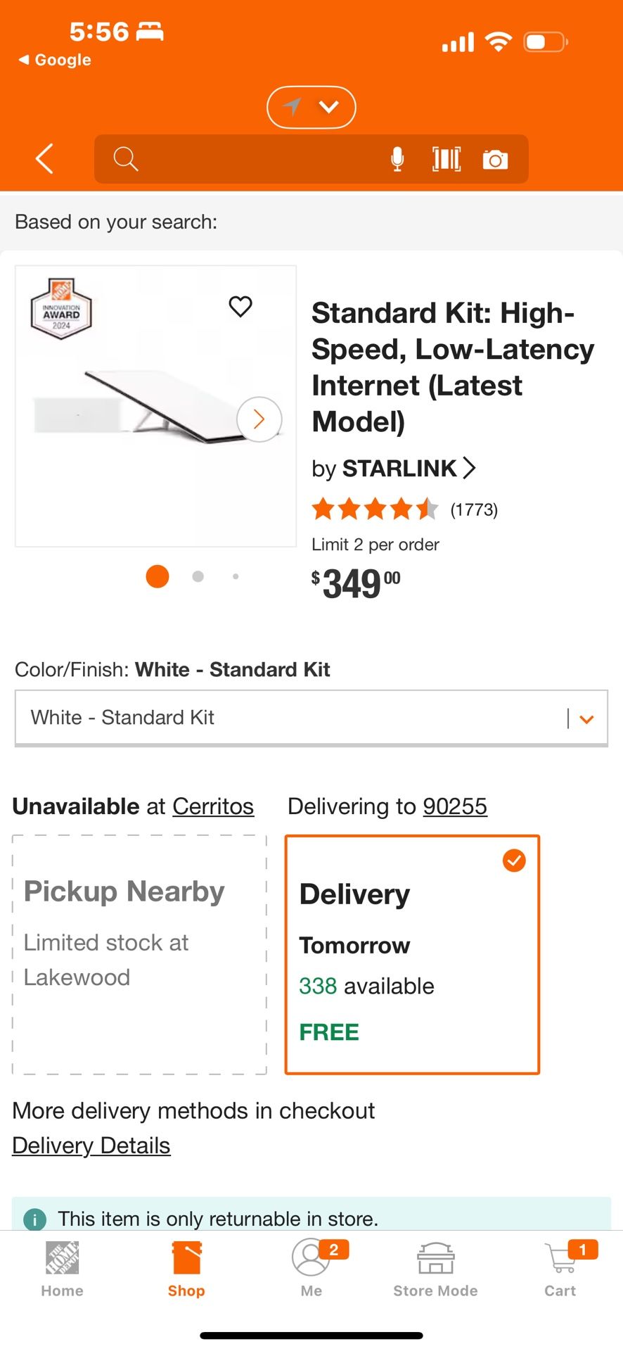 Standard Kit: High-Speed, Low-Latency Internet (open Box)