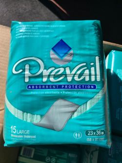 9 Packs of Prevail Large Absorbent Underpads