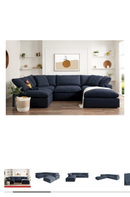 Dream couch from Bob's furniture in Navy 3 piece set, 1 arm chair, 1 chair no arm and 1 Ottoman