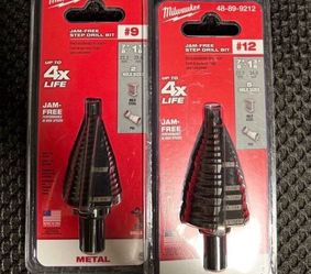 Milwaukee Step Drill Bits #9 & #12