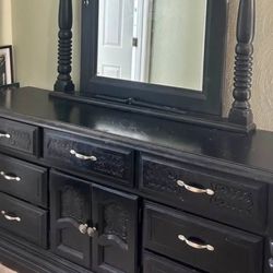 Black Dresser With Armoire 
