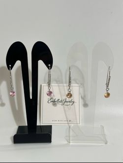 Luxe Dangle Earrings with Sparkling Crystal Embellate Jewelry Rhodium Plated