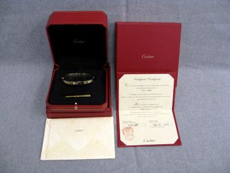 Authentic 18K Yellow Gold Love Bracelet Size 19