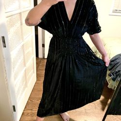 Black Velvet Sequin Dress