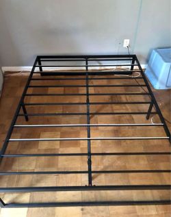 Black Metal Queen Platform Bed Frame.  Dissambled