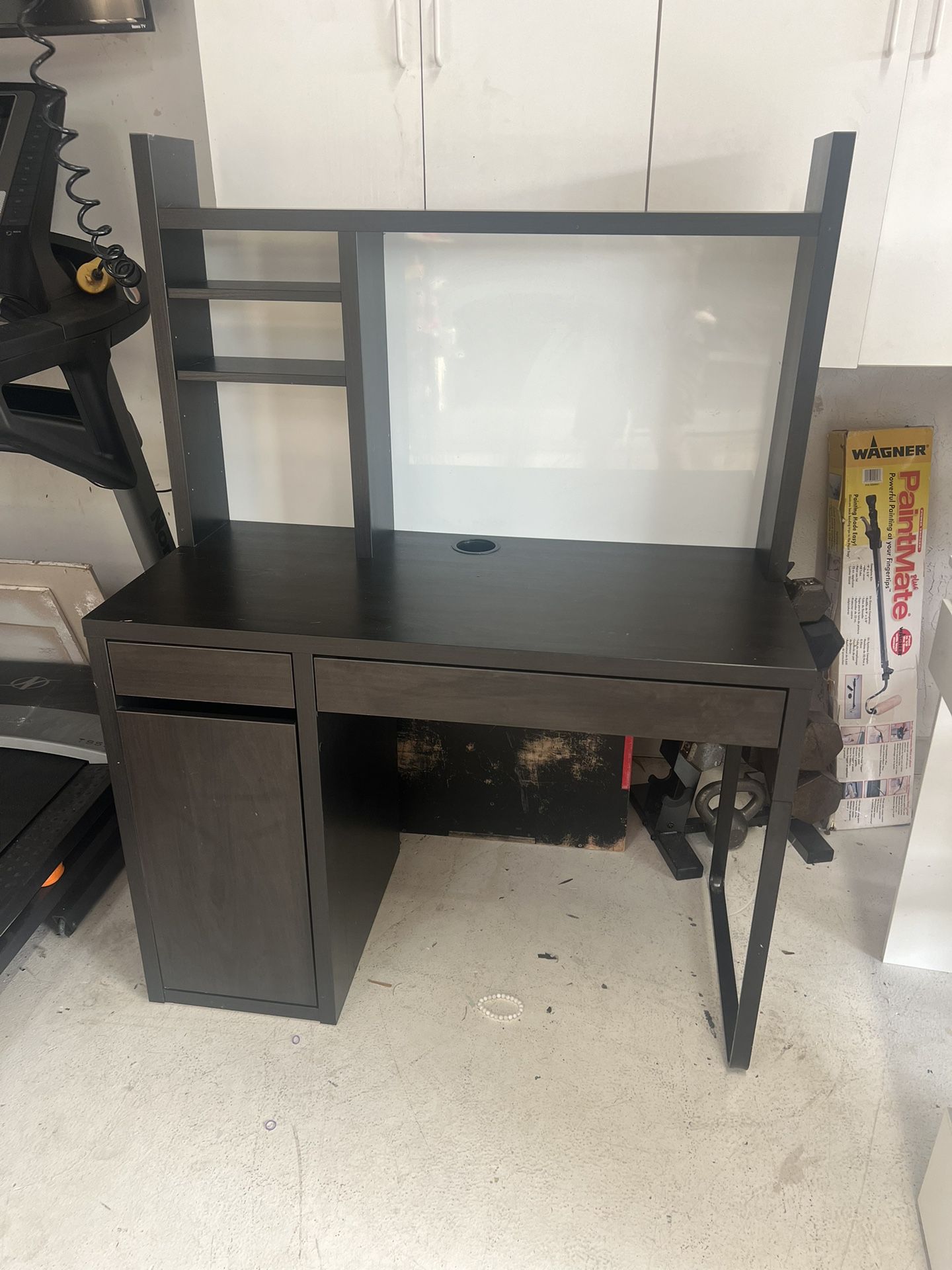 Brown IKEA Micke Desk with Dry Erasable Board