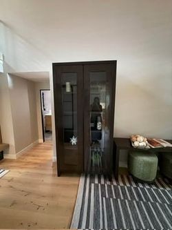 Restoration Hardware Glass Display Cabinet – 86” Tall – Dark Espresso