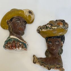 Antique Vintage Retro Chalk Art Black Hispanic Americana Art Rare