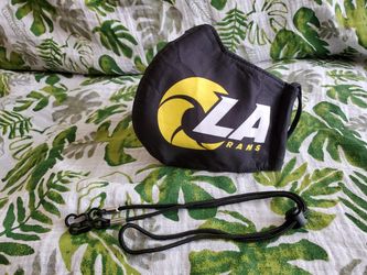 2 Pc Set NFL Los Angeles Rams Face Mask and Lanyard