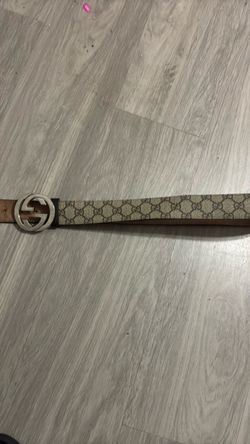 Gucci GG Supreme Belt with Silver Buckle