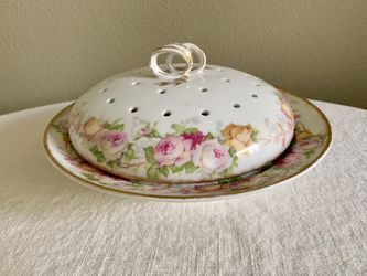 Vintage C Fields Haviland Limoges GDM Crepe Steamer Serving Bowl Bun Warmer FRANCE