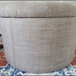 Round Ottoman With Storage, 