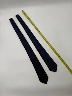 2 Men’s Dark Blue Neck Ties Paisley Textured Formal Business Lot