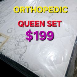ORTHOPEDIC  !!! QUEEN SET $199 __ MATTRESS AND BOX SPRING 