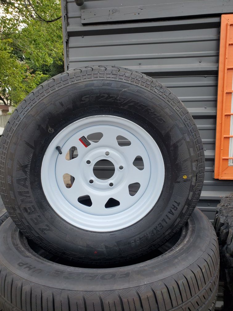 205/75/15 NEW TRAILER TIRE AND WHEEL FOR 135 DOLLARS EACH