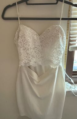 White Lace Bodice Mini Dress
